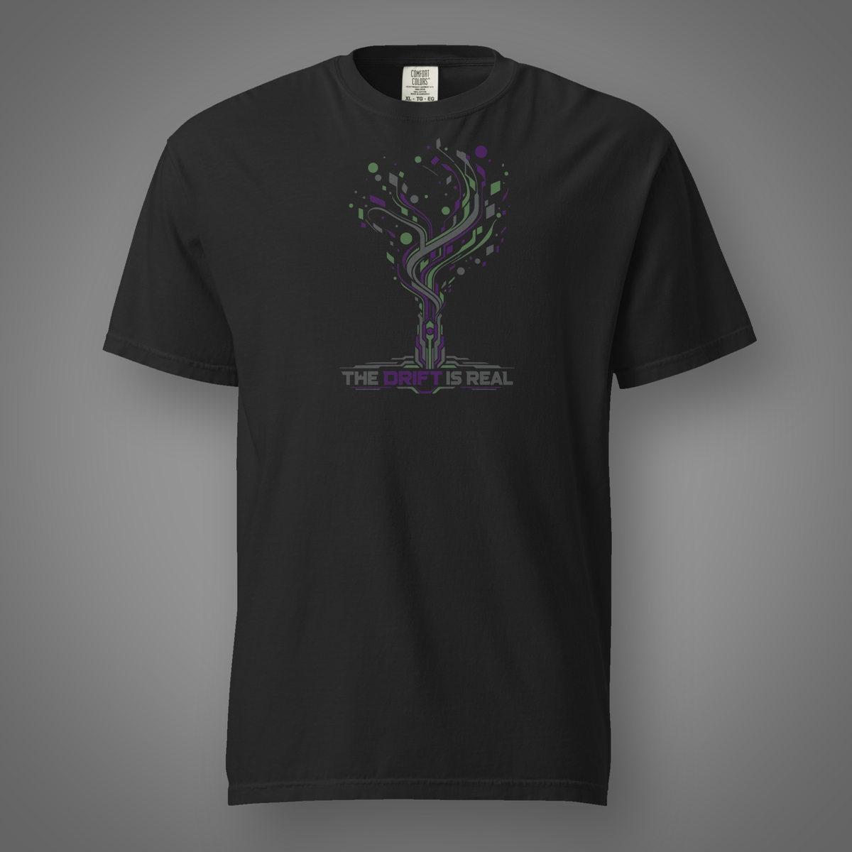 AI Drift - Signal Bloom graphic T-shirt in Black