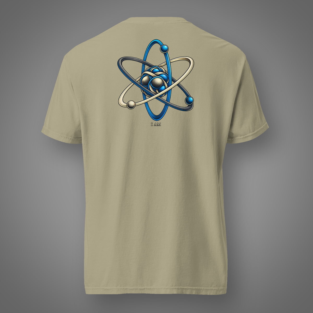 Atom - Core Identity back-print graphic T-shirt in Khaki