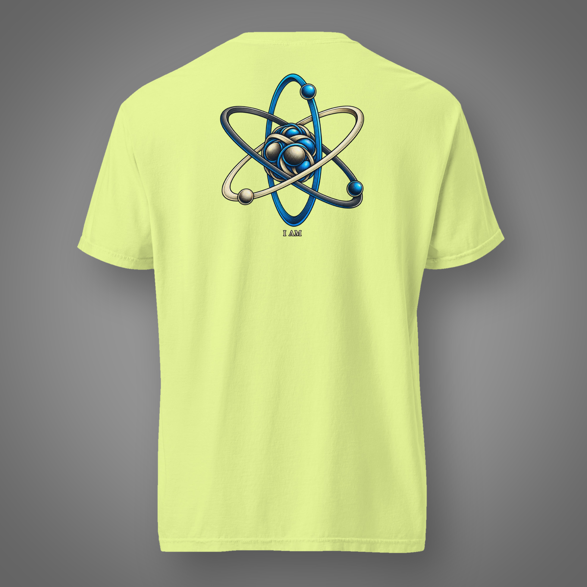 Atom - Core Identity back-print graphic T-shirt in Neon Lemon