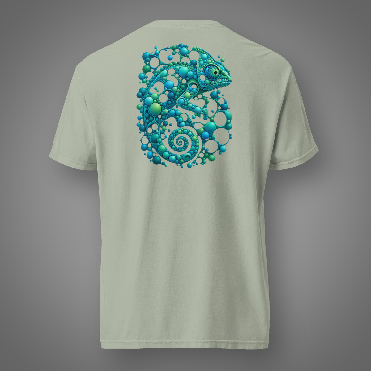 Chameleon - Tropical Haze back-print graphic T-shirt in Bay