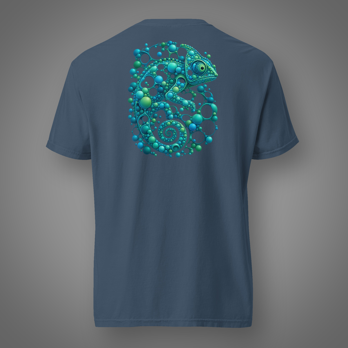 Chameleon - Tropical Haze back-print graphic T-shirt in Midnight