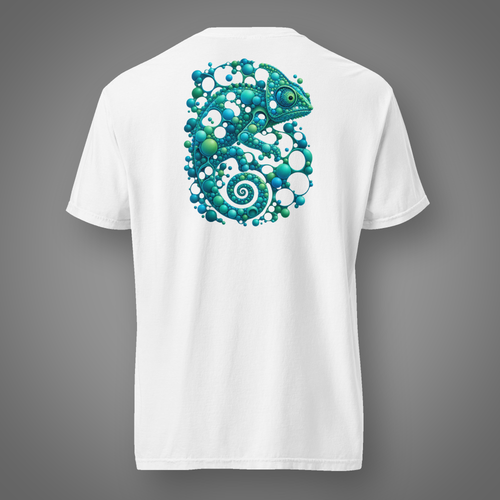 Chameleon - Tropical Haze back-print graphic T-shirt in White