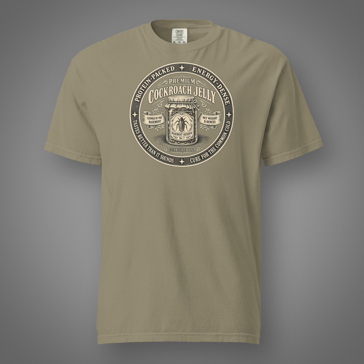 Cockroach - Premium Jelly graphic T-shirt in Sandstone