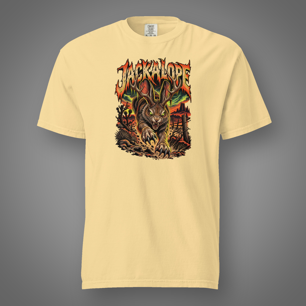 Cryptid - Jackalope graphic T-shirt in Butter