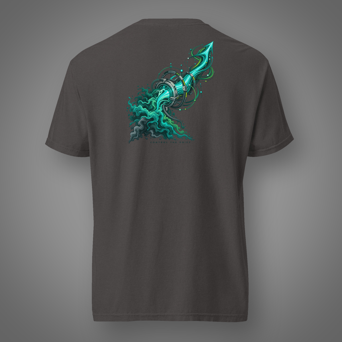Drift Control - Directed Chaos back-print graphic T-shirt in Graphite