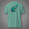 Drift Control - Directed Chaos back-print graphic T-shirt in Seafoam