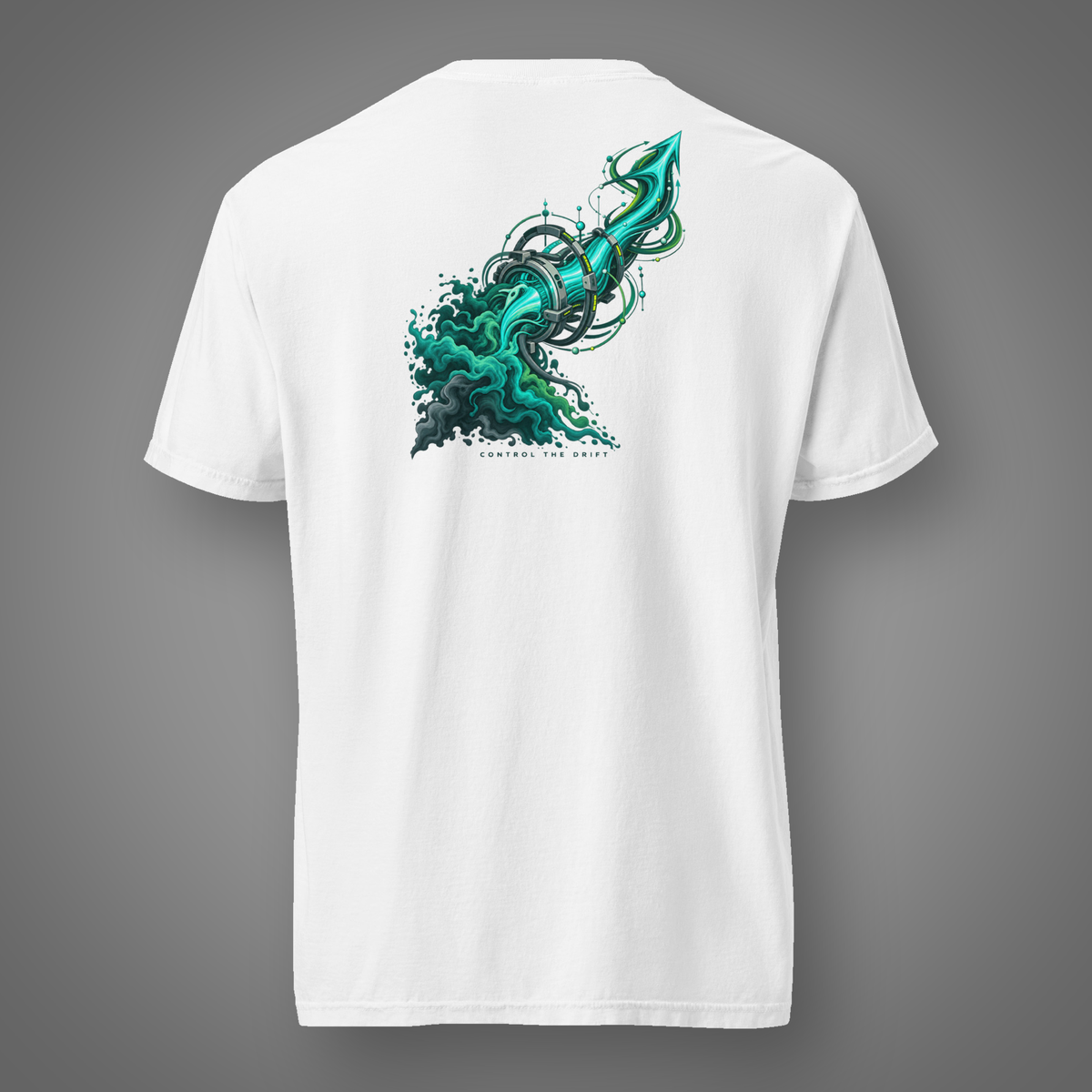 Drift Control - Directed Chaos back-print graphic T-shirt in White