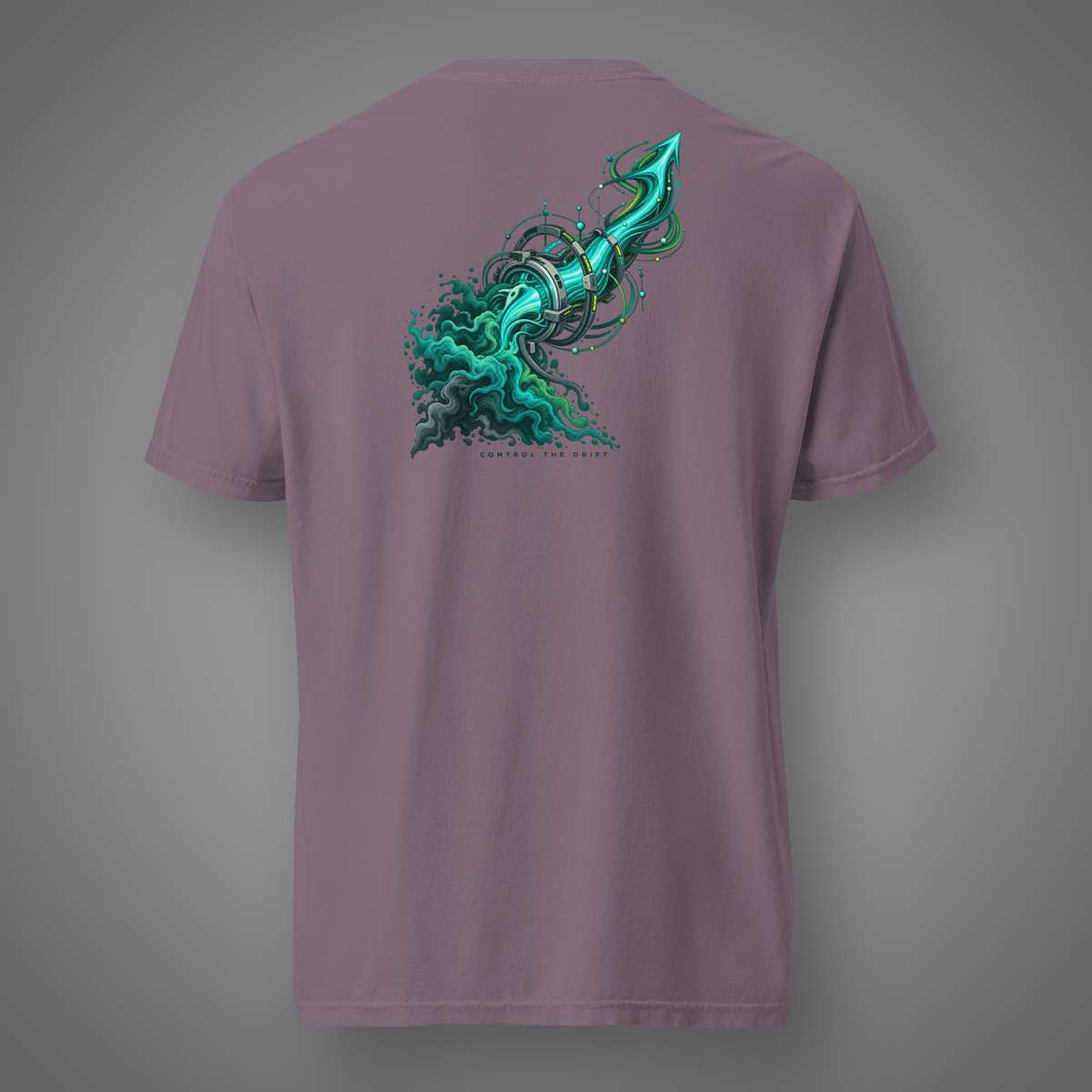 Drift Control - Directed Chaos back-print graphic T-shirt in Wine