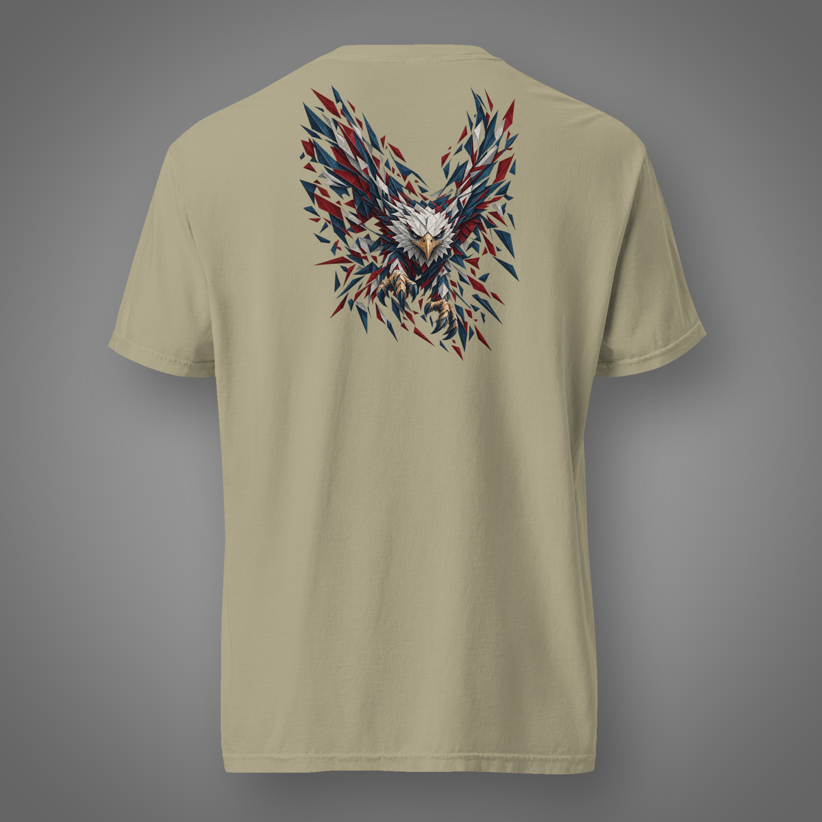 Eagle - Shattered Glory back-print graphic T-shirt in Khaki