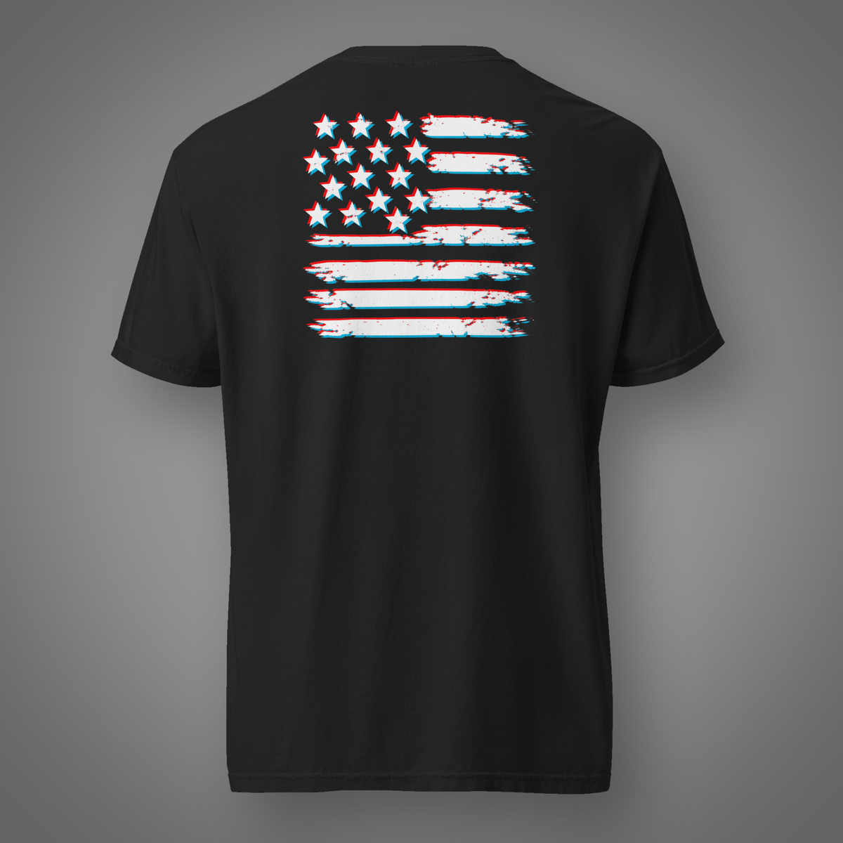 Flag - American Distortion back-print T-shirt in Black
