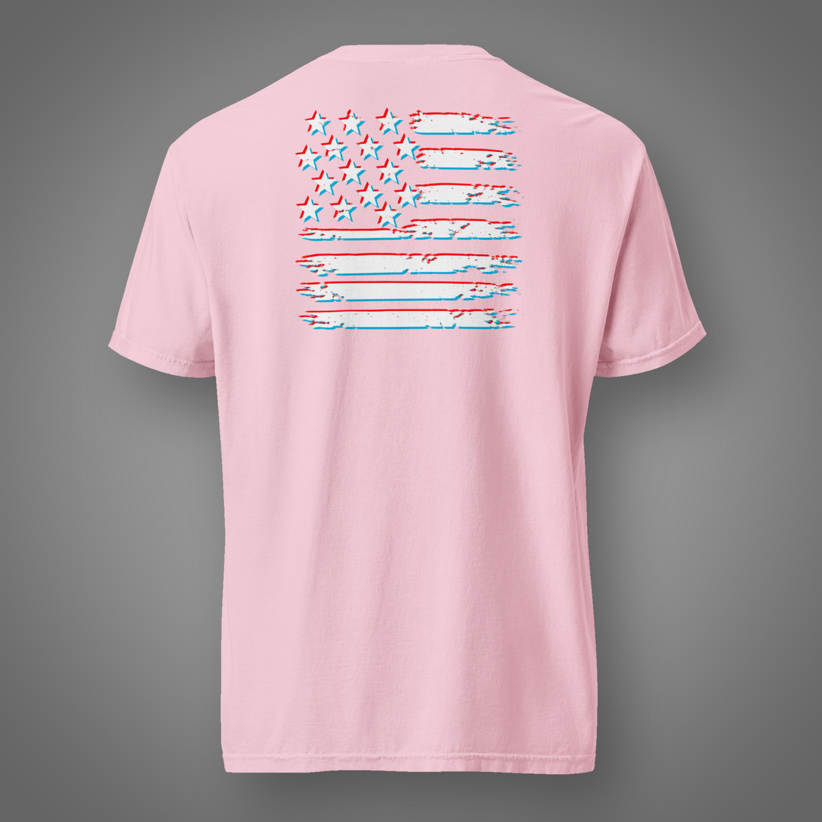 Flag - American Distortion back-print T-shirt in Blossom