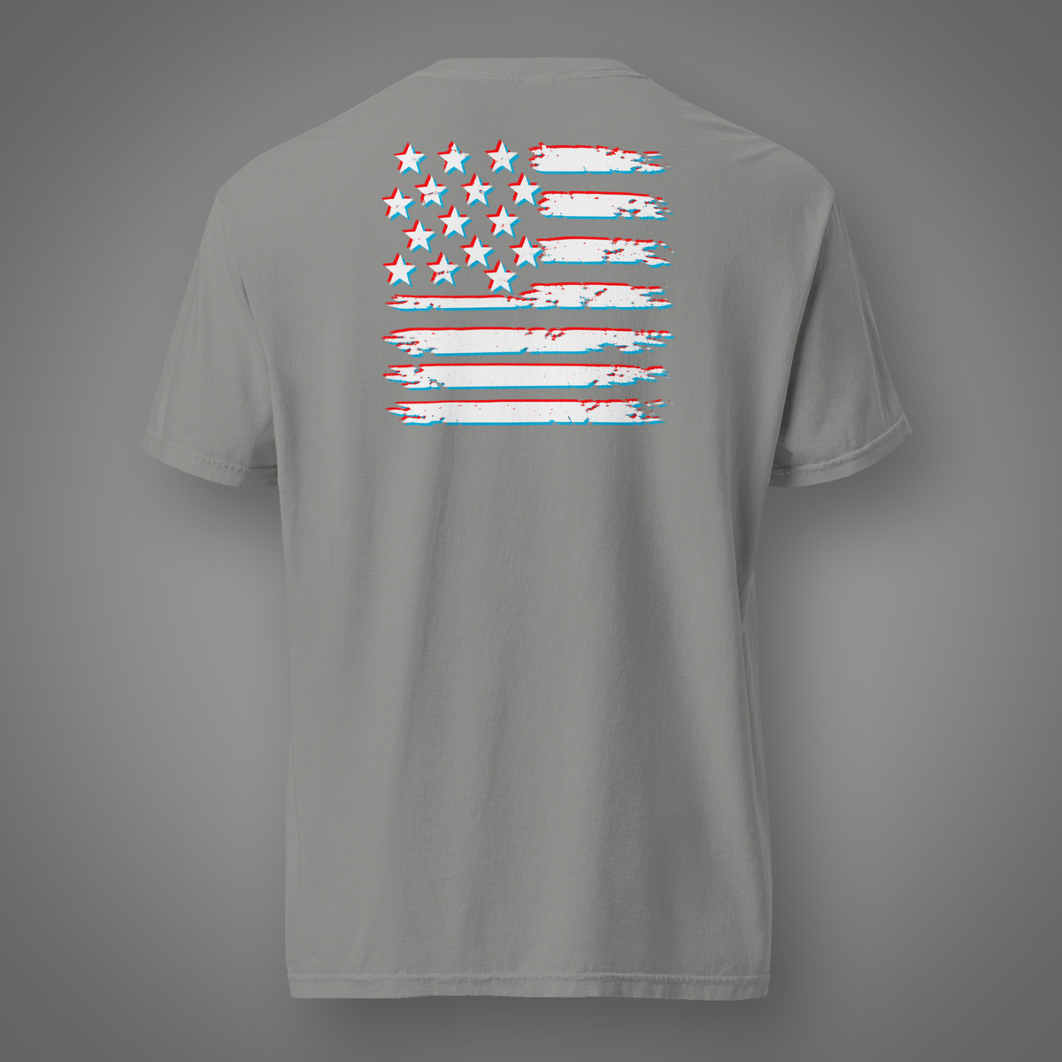Flag - American Distortion back-print T-shirt in Grey