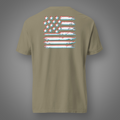 Flag - American Distortion back-print T-shirt in Sandstone