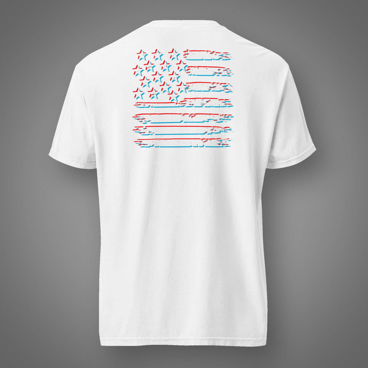 Flag - American Distortion back-print T-shirt in White