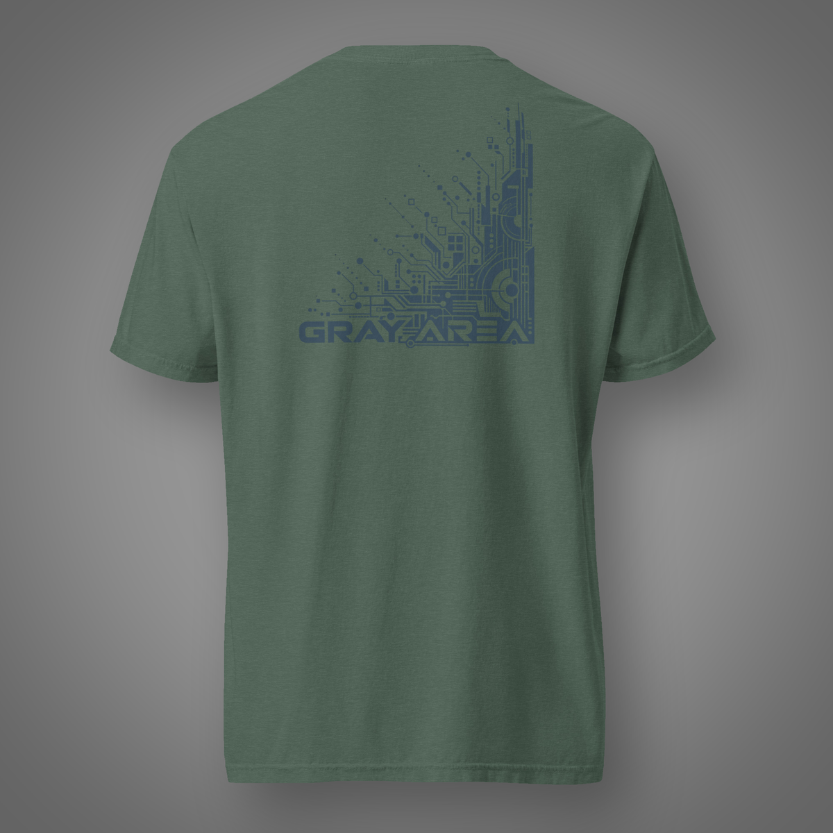 Gray Area - Perception Shift back-print graphic T-shirt in Blue Spruce