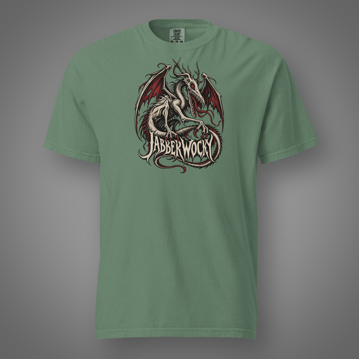 Jabberwocky poetic creature T-shirt light-green front studio