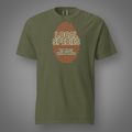 Local Species - Human fingerprint graphic T-shirt in hemp, front studio mockup
