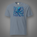 Octopus - Ink Deep graphic T-shirt in Blue Jean