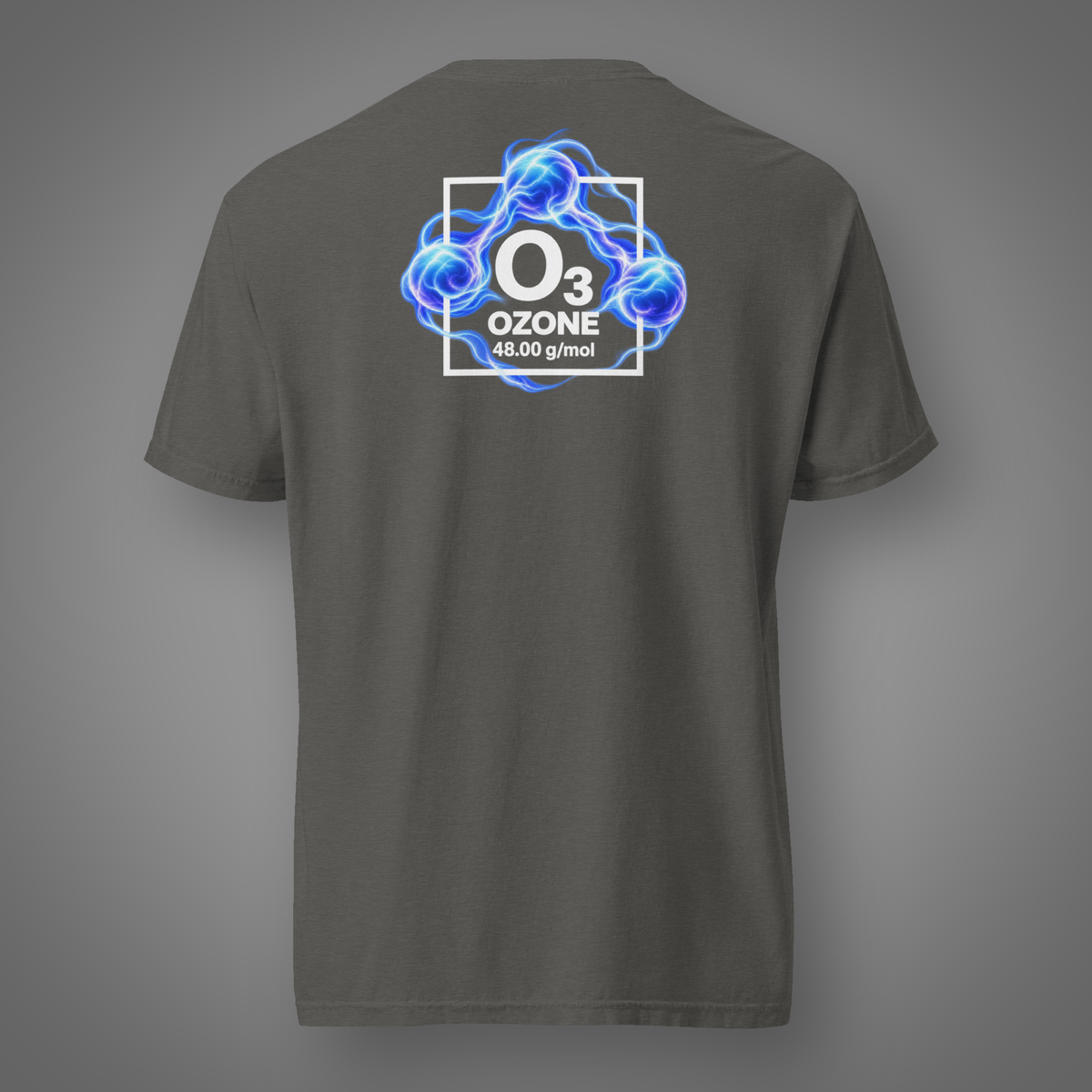Ozone – O₃ molecular science back-print T-shirt in Pepper