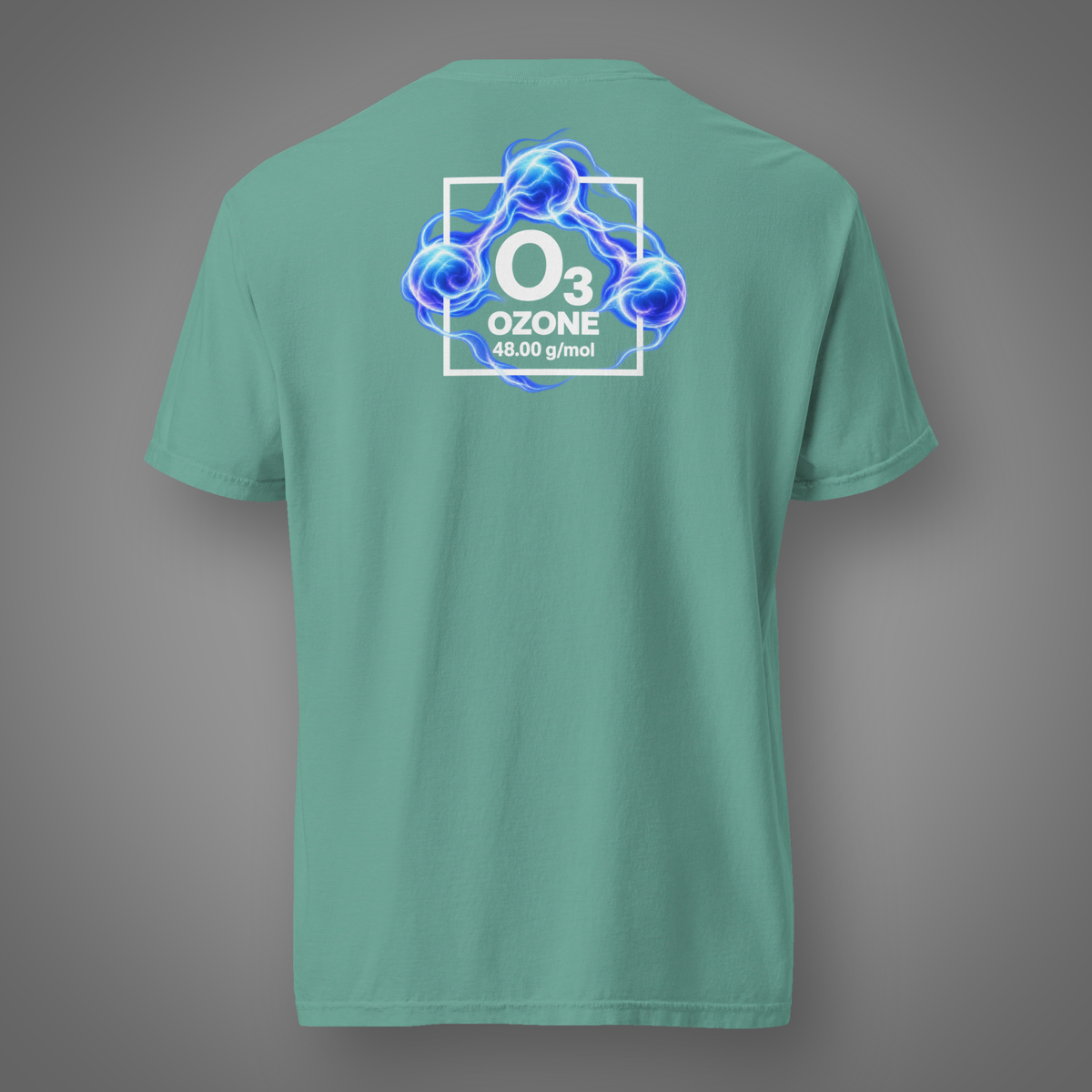 Ozone – O₃ molecular science back-print T-shirt in Seafoam