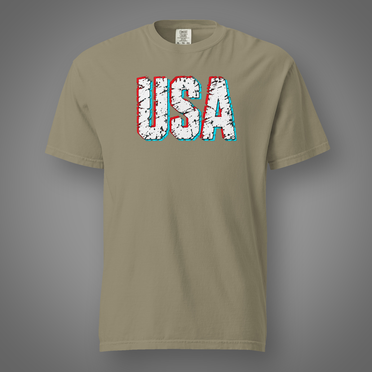 USA - Retro Shift graphic T-shirt in Sandstone