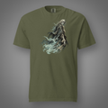 Victorian Ghost – Gothic front-print hemp T-shirt with Candidate H studio background and floating drop shadow