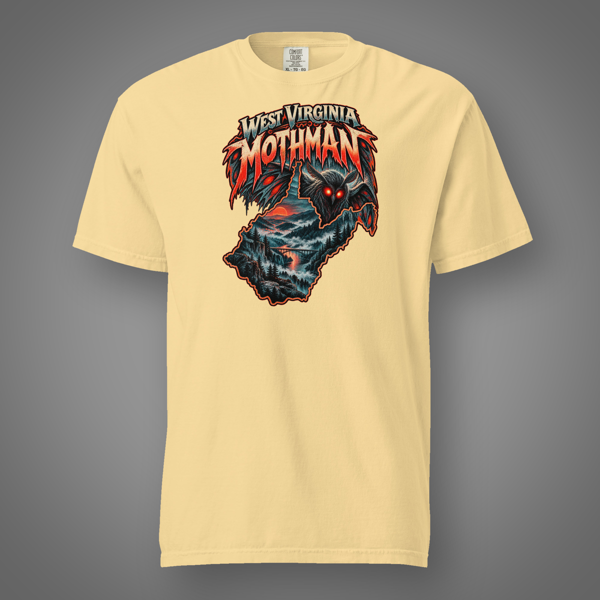 WV Mothman - Cryptid graphic T-shirt in Butter